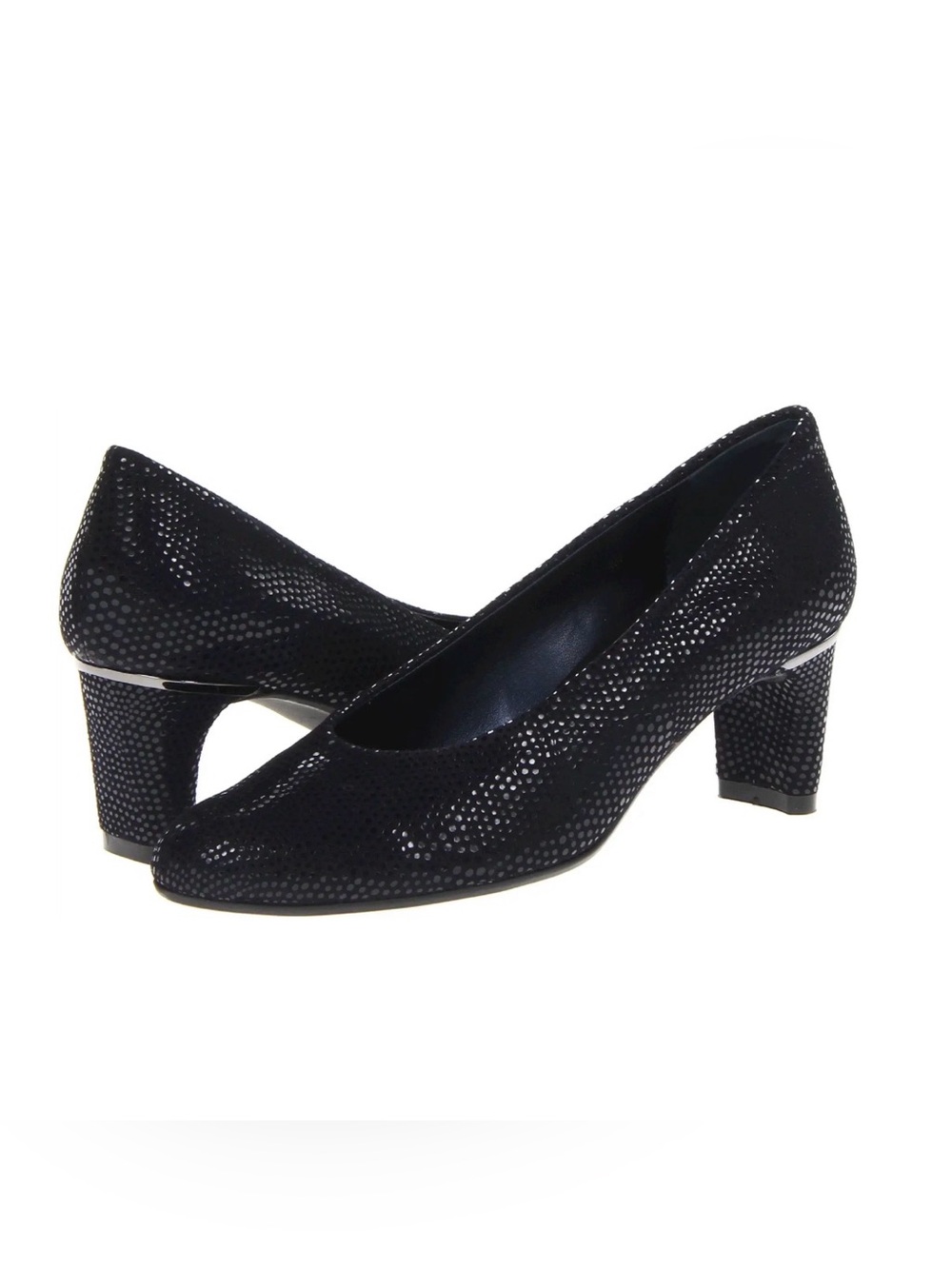 Vaneli Black Textured Heel Pumps